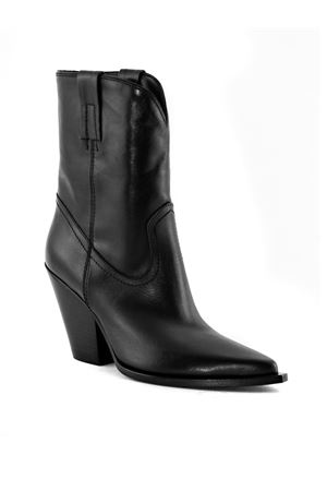 Alabama Texan ankle boot in black leather ELENA IACHI | E3999NERO